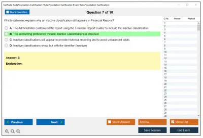 NetSuite SuiteFoundation-Certification SuiteFoundation Certification Exam SuiteFoundation Certification Practice test exam simulator test engine exam Prep practice test questions answers Image 7