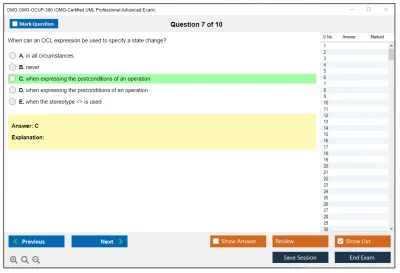 OMG OMG-OCUP-300 OMG-Certified UML Professional Advanced Exam Practice test exam simulator test engine exam Prep practice test questions answers Image 7