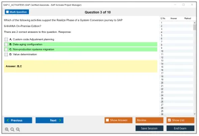 SAP C_ACTIVATE05 SAP Certified Associate - SAP Activate Project Manager Practice test exam simulator test engine exam Prep practice test questions answers Image 3