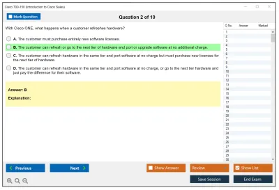 Cisco 700-150 Introduction to Cisco Sales Practice test exam simulator test engine exam Prep practice test questions answers Image 2
