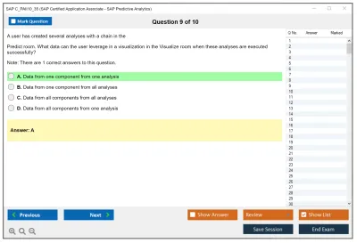 SAP C_PAII10_35 SAP Certified Application Associate - SAP Predictive Analytics Practice test exam simulator test engine exam Prep practice test questions answers Image 9