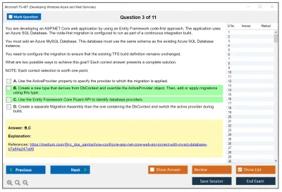 Microsoft 70-487 Developing Windows Azure and Web Services Practice test exam simulator test engine exam Prep practice test questions answers Image 3