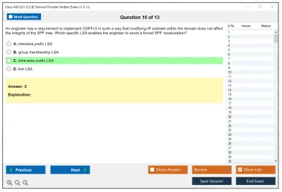 Cisco 400-201 CCIE Service Provider Written Exam (V 4.1) Practice test exam simulator test engine exam Prep practice test questions answers Image 10