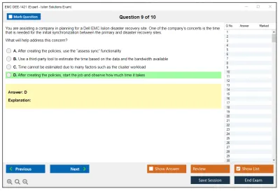 EMC DEE-1421 Expert - Isilon Solutions Exam Practice test exam simulator test engine exam Prep practice test questions answers Image 9