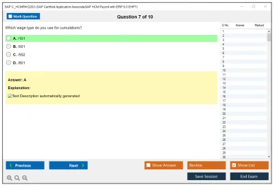 SAP C_HCMPAY2203 SAP Certified Associate - SAP HCM Payroll with ERP 6.0 EHP7 Practice test exam simulator test engine exam Prep practice test questions answers Image 7