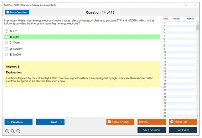 Test Prep PCAT Pharmacy College Admission Test Practice test exam simulator test engine exam Prep practice test questions answers Image 14