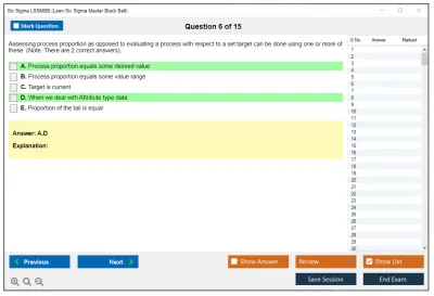 Six Sigma LSSMBB Lean Six Sigma Master Black Belt Practice test exam simulator test engine exam Prep practice test questions answers Image 6