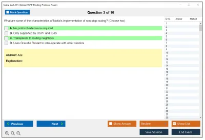 Nokia 4A0-113 Nokia OSPF Routing Protocol Exam Practice test exam simulator test engine exam Prep practice test questions answers Image 3