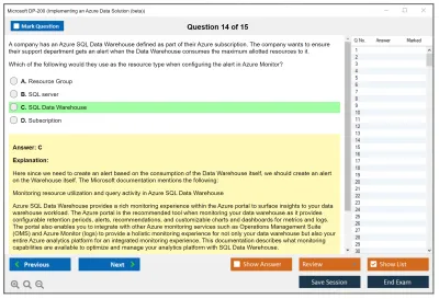 Microsoft DP-200 Implementing an Azure Data Solution  Practice test exam simulator test engine exam Prep practice test questions answers Image 14