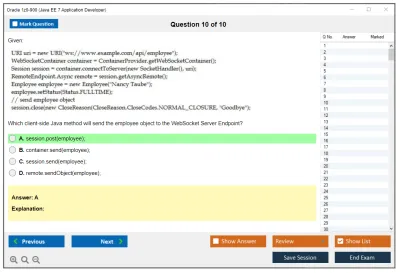 Oracle 1z0-900 Java EE 7 Application Developer Practice test exam simulator test engine exam Prep practice test questions answers Image 10