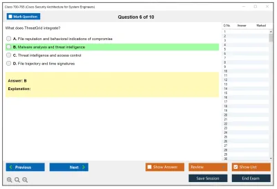 Cisco 700-765 Cisco Security Architecture for System Engineers Practice test exam simulator test engine exam Prep practice test questions answers Image 6