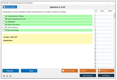 DAMA DMF-1220 Data Management Fundamentals Practice test exam simulator test engine exam Prep practice test questions answers Image 2