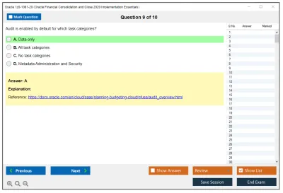 Oracle 1z0-1081-20 Oracle Financial Consolidation and Close 2020 Implementation Essentials Practice test exam simulator test engine exam Prep practice test questions answers Image 9