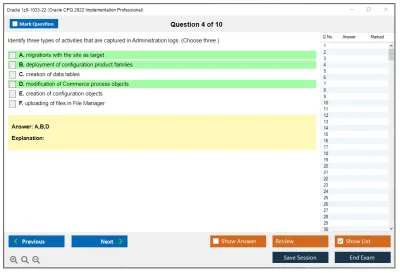 Oracle 1z0-1033-22 Oracle CPQ 2022 Implementation Professional Practice test exam simulator test engine exam Prep practice test questions answers Image 4