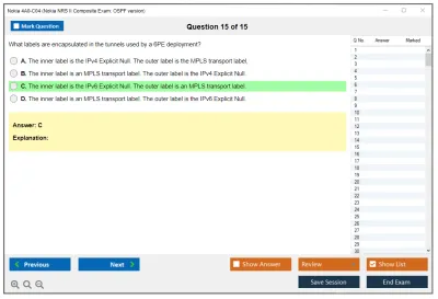 Nokia 4A0-C04 Nokia NRS II Composite Exam: OSPF version Practice test exam simulator test engine exam Prep practice test questions answers Image 15