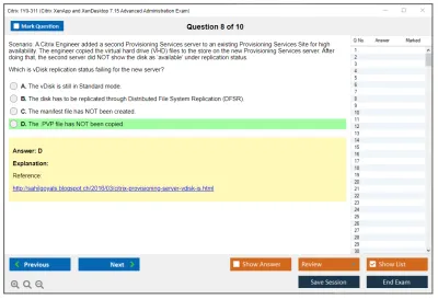 Citrix 1Y0-311 Citrix XenApp and XenDesktop 7.15 Advanced Administration Exam Practice test exam simulator test engine exam Prep practice test questions answers Image 8