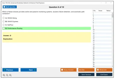 Cisco 700-302 Advanced Borderless Network Architecture Field Engineer Practice test exam simulator test engine exam Prep practice test questions answers Image 8