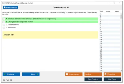 IIA IIA-CFSA Certified Financial Services Auditor Practice test exam simulator test engine exam Prep practice test questions answers Image 4