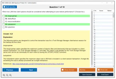 IBM C9060-528 IBM Spectrum Protect V8.1 Administration Practice test exam simulator test engine exam Prep practice test questions answers Image 1