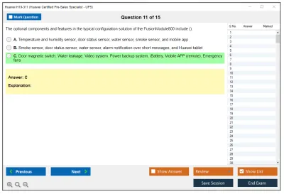 Huawei H19-311 Huawei Certified Pre-sales Associate- Data Center Facility Practice test exam simulator test engine exam Prep practice test questions answers Image 11