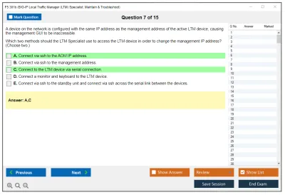 F5 301b LTM Specialist: Maintain & Troubleshoot Practice test exam simulator test engine exam Prep practice test questions answers Image 7