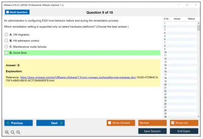 VMware 2V0-21.20PSE Professional VMware vSphere 7.x Practice test exam simulator test engine exam Prep practice test questions answers Image 9