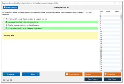 Salesforce Service-Cloud-Consultant Salesforce Certified Service Cloud Consultant Practice test exam simulator test engine exam Prep practice test questions answers Image 5