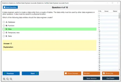 Databricks Databricks-Certified-Data-Engineer-Associate Databricks Certified Data Engineer Associate Exam Practice test exam simulator test engine exam Prep practice test questions answers Image 4