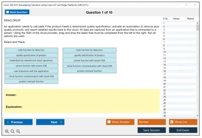 Cisco 300-915 Developing Solutions Using Cisco IoT and Edge Platforms (DEVIOT) Practice test exam simulator test engine exam Prep practice test questions answers Image 1