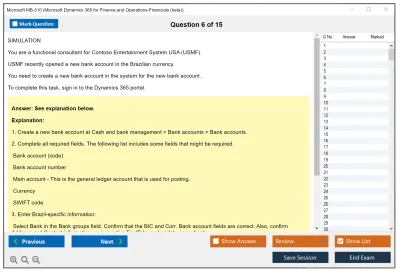 Microsoft MB-310 Microsoft Dynamics 365 Finance Practice test exam simulator test engine exam Prep practice test questions answers Image 6