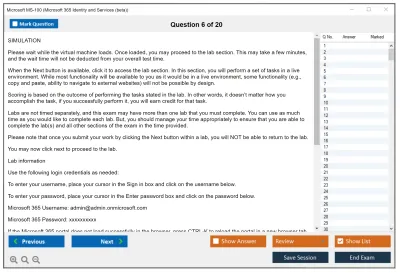 Microsoft MS-100 Microsoft 365 Identity and Services Practice test exam simulator test engine exam Prep practice test questions answers Image 6