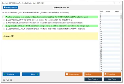 Snowflake COF-C02 SnowPro Core Certification Exam Practice test exam simulator test engine exam Prep practice test questions answers Image 5
