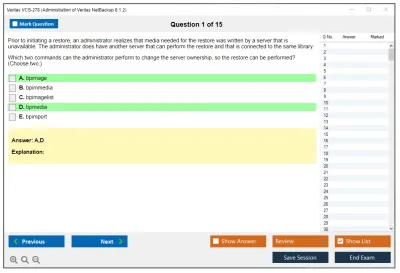 Veritas VCS-278 Administration of Veritas NetBackup 8.1.2 Practice test exam simulator test engine exam Prep practice test questions answers Image 1