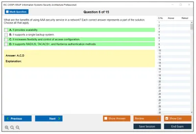 ISC2 CISSP-ISSAP Information Systems Security Architecture Professional Practice test exam simulator test engine exam Prep practice test questions answers Image 6