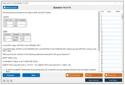 Oracle 1z0-071 Oracle Database 12c SQL Practice test exam simulator test engine exam Prep practice test questions answers Image 10