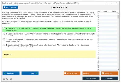 Salesforce Identity-and-Access-Management-Designer Salesforce Certified Identity and Access Management Designer Practice test exam simulator test engine exam Prep practice test questions answers Image 9