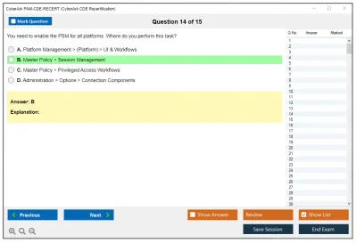 CyberArk PAM-CDE-RECERT CyberArk CDE Recertification Practice test exam simulator test engine exam Prep practice test questions answers Image 14