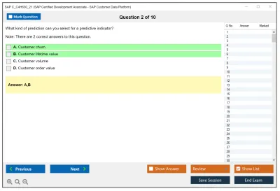 SAP C_C4H630_21 SAP Certified Development Associate - SAP Customer Data Platform Practice test exam simulator test engine exam Prep practice test questions answers Image 2