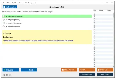 VMware 5V0-31.19 VMware Cloud on AWS Management Practice test exam simulator test engine exam Prep practice test questions answers Image 4