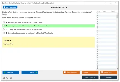 Salesforce Certified-Marketing-Cloud-Consultant Salesforce Certified Marketing Cloud Consultant Practice test exam simulator test engine exam Prep practice test questions answers Image 9