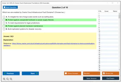 Oracle 1z0-1085-20 Oracle Cloud Infrastructure Foundations 2020 Associate Practice test exam simulator test engine exam Prep practice test questions answers Image 2