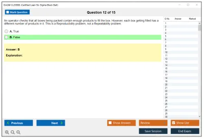 GAQM CLSSBB Certified Lean Six Sigma Black Belt (CLSSBB) Practice test exam simulator test engine exam Prep practice test questions answers Image 12