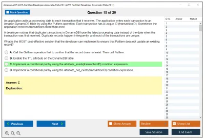 Amazon AWS AWS-Certified-Developer-Associate-DVA-C01 AWS Certified Developer Associate (DVA-C01) Practice test exam simulator test engine exam Prep practice test questions answers Image 15