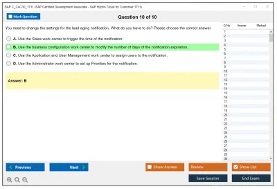 SAP C_C4C30_1711 SAP Certified Development Associate - SAP Hybris Cloud for Customer 1711 Practice test exam simulator test engine exam Prep practice test questions answers Image 10