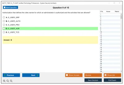 SAP P_TSEC10_75 SAP Certified Technology Professional - System Security Architect Practice test exam simulator test engine exam Prep practice test questions answers Image 9
