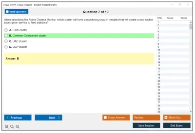 Avaya 7497X Avaya Oceana - Solution Support Exam Practice test exam simulator test engine exam Prep practice test questions answers Image 7