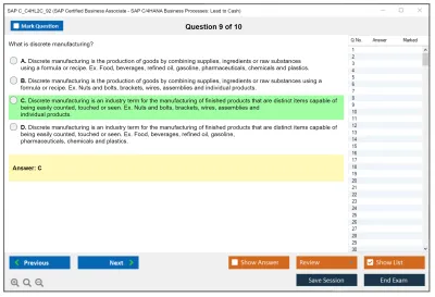SAP C_C4HL2C_92 SAP Certified Business Associate - SAP C/4HANA Business Processes: Lead to Cash Practice test exam simulator test engine exam Prep practice test questions answers Image 9