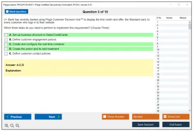 Pegasystems PEGAPCDC85V1 Pega Certified Decisioning Consultant (PCDC) version 8.5 Practice test exam simulator test engine exam Prep practice test questions answers Image 3