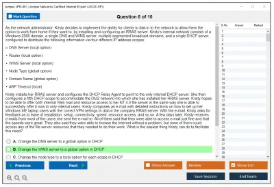 Juniper JPR-961 Juniper Networks Certified Internet Expert (JNCIE-SP) Practice test exam simulator test engine exam Prep practice test questions answers Image 6
