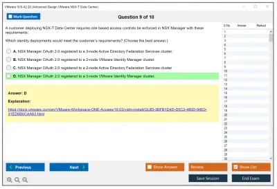 VMware 3V0-42.20 Advanced Design VMware NSX-T Data Center Practice test exam simulator test engine exam Prep practice test questions answers Image 9